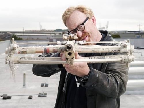 Adam Savage with a cross bow