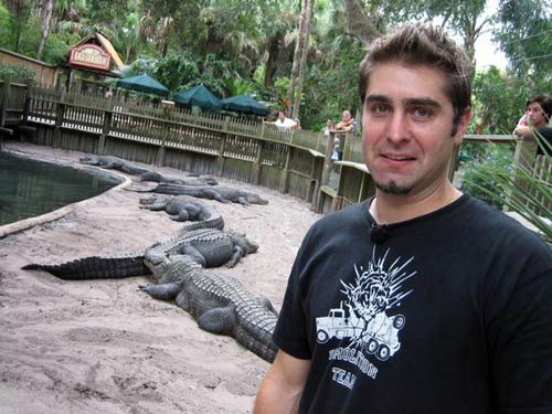 Tory Belleci with aligators